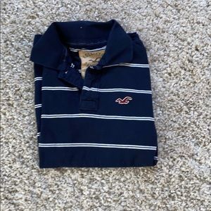 Blue with white stripes Hollister polo shirt B